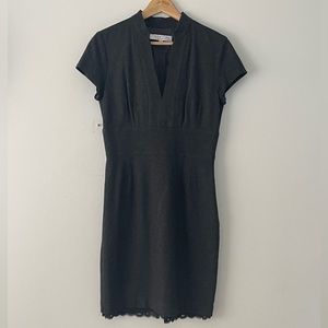 Trina Turk Gray Lined Lace Hem Dress